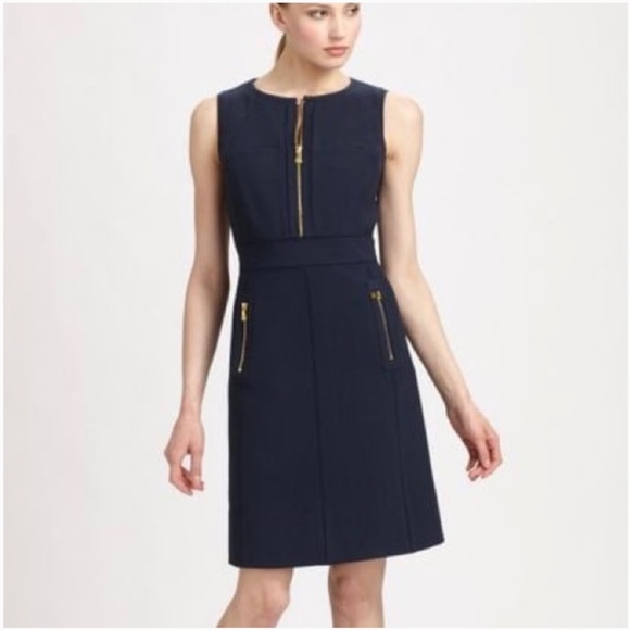 Tory Burch Dresses & Skirts - Tory Burch Navy Mariel Dress Wool Sleeveless Zipper Sz 2